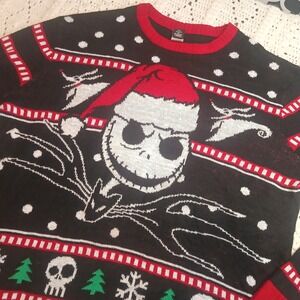 Nightmare Before Christmas Sweater Mens 2XL Holiday Ugly Party Disney Jack Plus‎